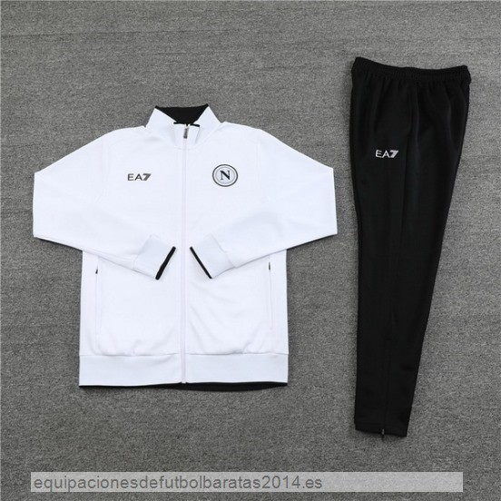 Nuevo Conjunto Completo Ropa Deportiva Con Cremallera Larga Napoli 23/24 Blanco Negro Baratas